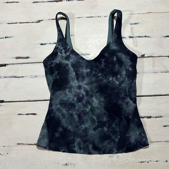 lululemon athletica Tops - LULULEMON ALIGN TANK *WAIST DIAMOND DYE SILVER BLUE TIDEWATER TEAL GRAPHITE NWT
